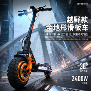 趣风RS800电动滑板车成人可折叠上班代步越野 双驱小型电动踏板车