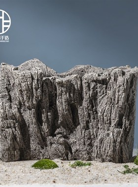 陶瓷工艺松皮石色鱼缸造景假山装饰吸水石乌龟躲避洞造景流水摆件