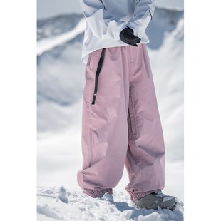 awka滑雪裤女款男士3L防水防风全压胶宽松保暖防寒滑雪服裤子