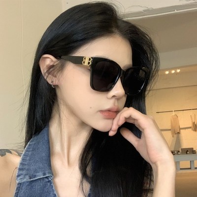 欧美黑色方框级感墨镜女时尚复古网红街拍大框显瘦遮阳太阳眼镜
