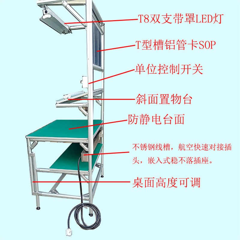 打包台物料分拣车精益管周转车线棒货架仓储工作台