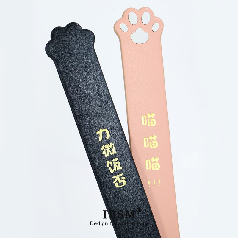 猫爪拍立体肉垫留爪印SP小圈实践工具皮拍子皮鞭皮革戒尺粉色可爱