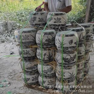 柱墩空实心柱顶石底座摆件装饰石雕柱墩石墩子青石圆球厂家门