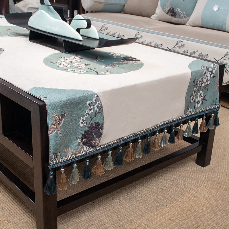 中式茶几布桌布餐桌盖巾防滑台布电视柜布L艺加厚长方形现代茶几