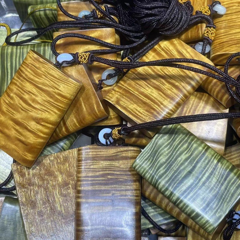 金丝楠木波纹无事牌挂件新款创意楠木461牌子艺铭仙苑手把件