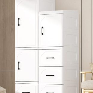 多层储物柜简易单开门收纳柜家用卧室宝宝衣柜塑料儿童柜子抽屉式