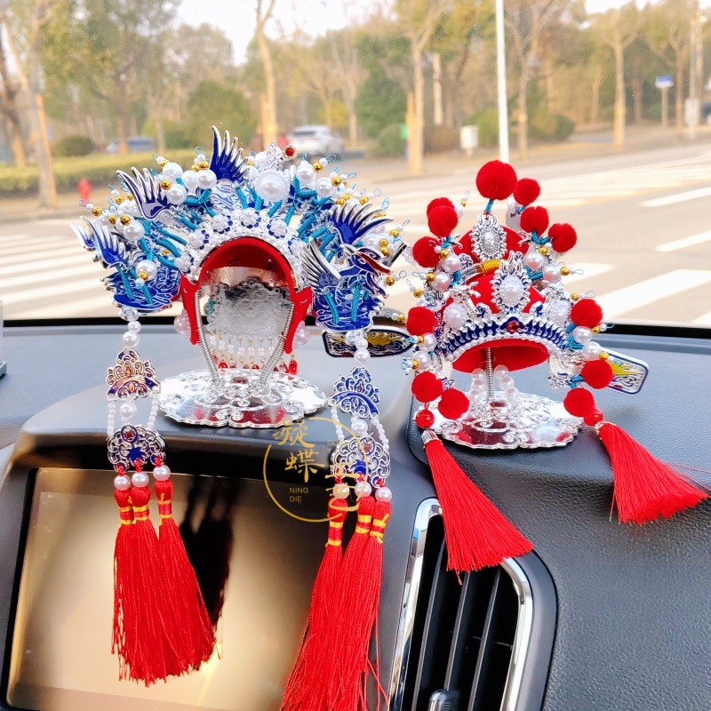 中国风国潮工艺品摆件凤冠帽状元帽车载装饰摆设特色手工艺小摆件