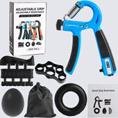 件套5球钢琴握力握力器圈五计数键部指套鸡蛋手训练硅胶套握力球