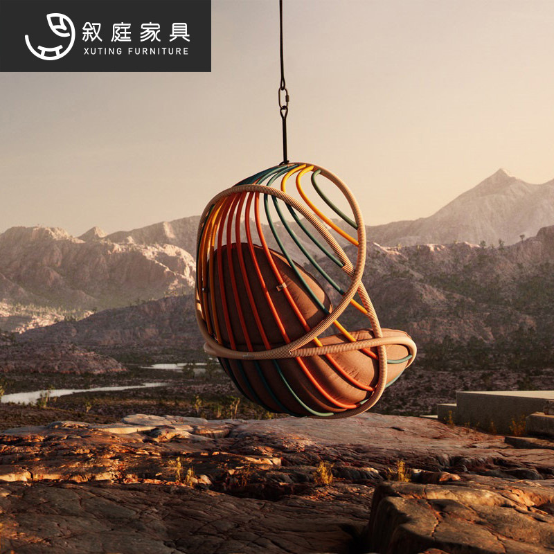 北欧户外吊篮吊椅藤椅秋千家用室内阳台懒人网红少女鸟巢椅子摇篮