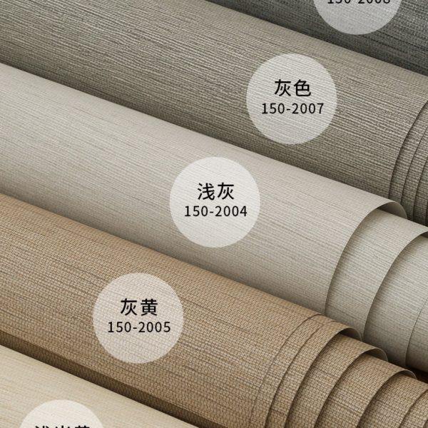 现代简约素色亚麻纹理高级感墙纸卧室客厅无纺布纯色北欧风格壁纸