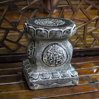 仿石雕门墩圆形柱子庭院别墅院子石凳板凳石鼓墩花盆景底座摆件