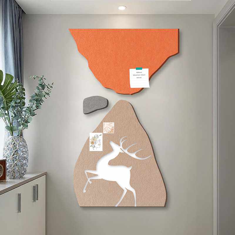 现代轻奢简约装饰毛毡软木板贴饰电视沙发卧室背景墙自粘装饰画