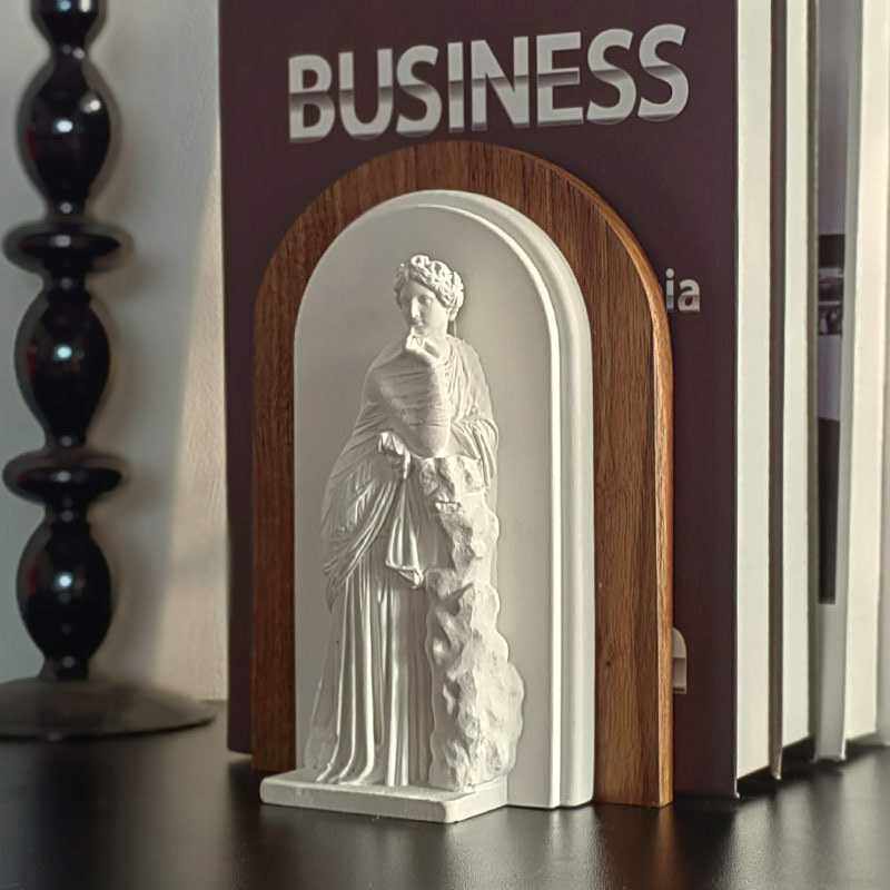 实木书立创意人像书挡法式摆件软装卧室客厅玄关书柜桌面家居饰品