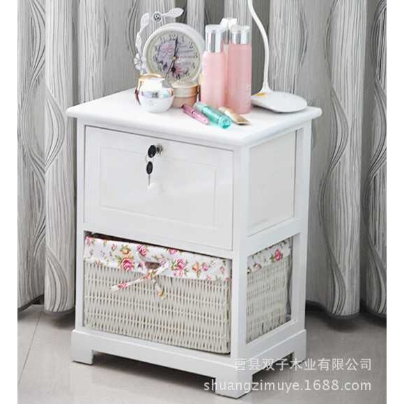 厂家直销 田园收纳柜 木质床头新款储物柜多层斗柜