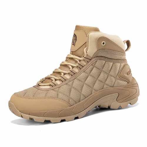 跨境登山格纹户外旅游登山靴climbing mountain boots野营作战靴
