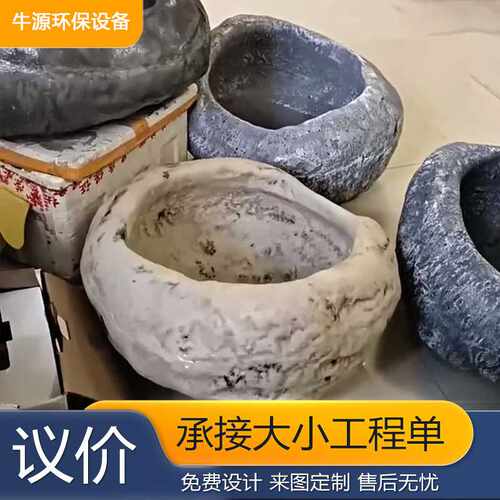 户外玻璃钢商场售楼部花盆花池室内外组合式圆形花盆 玻璃钢花盆