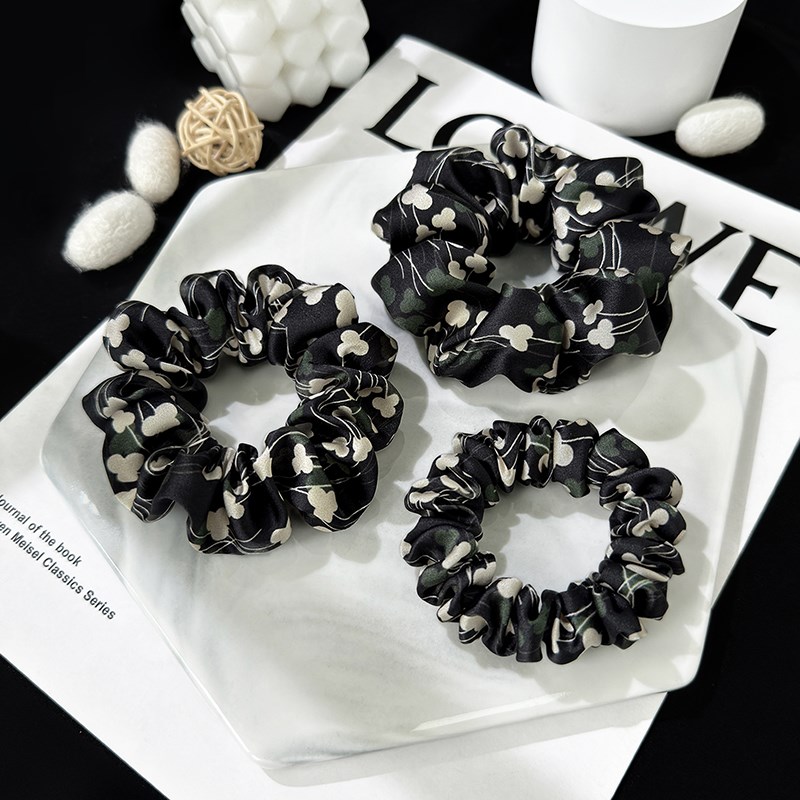 【3件8折】法式真丝发圈女头绳小碎花猪大肠发圈大小号韩系高级感