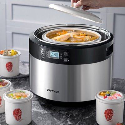 天际不锈钢隔水电炖锅陶瓷大容量全自动煲汤燕窝炖盅家用一锅五胆