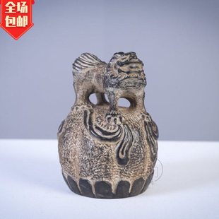 青石仿古雕刻狮子石权秤砣官称案头摆件居家摆设复古陈设石雕怀旧