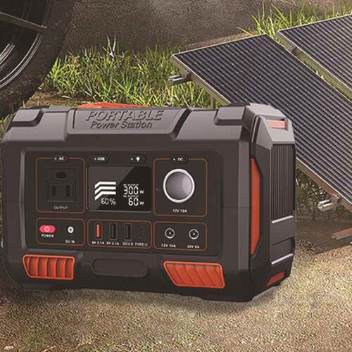 300W户130外房a车摆摊营便携式P应急储能电源ortble powe露r stat