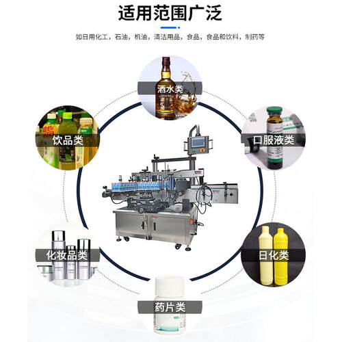 异全动双侧贴标机沐浴露洗衣服型瓶不干自胶标签双面定CZZ位面贴