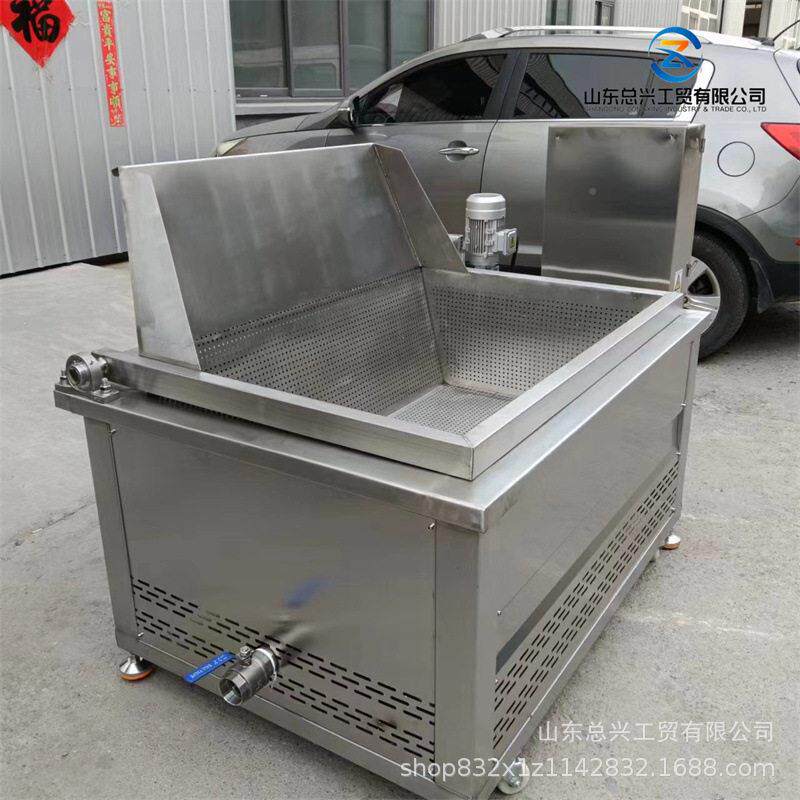 蚂方油炸机 凤爪电加热蚱油炸设备形 商用自小总兴龙虾动出料油炸