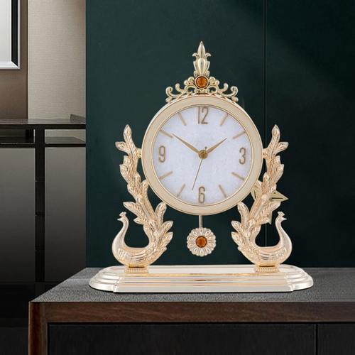 新款现代简约欧式法式座钟台式钟表摆件时钟静音客厅时尚装饰钟表