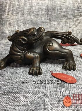 紫砂麒麟茶宠全手工摆件老紫砂大号貔貅创意茶具小摆件