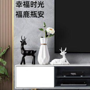 贝汉美简约现代花瓶摆件家居饰品客厅酒柜装 饰轻奢创意陶瓷电视柜