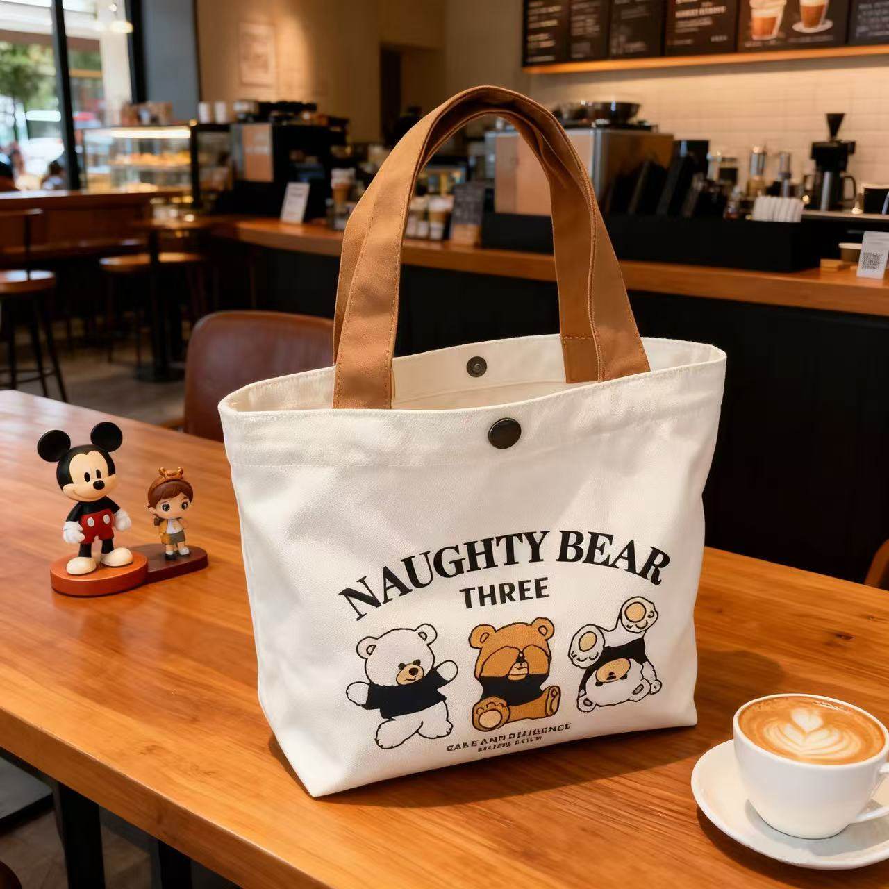 新款小熊帆布包便携上班小号手拎便当包手提包帆布袋礼品袋单肩包,箱包皮具/热销女包/男包,时尚帆布包,淘宝优惠券,粉丝福利购,淘宝优惠卷