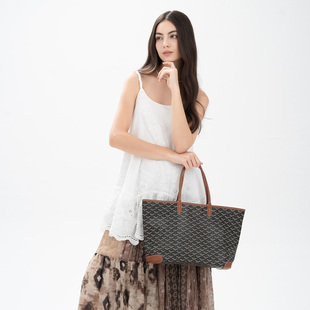 EMO&TIVE2026女士托特包帆布大容量手提包通勤百搭单肩包敞口袋