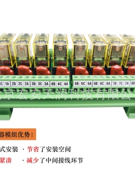 RY1008-D-D24-R 8位继电器模组,一常开一常闭,可插拔,适用PLC系统