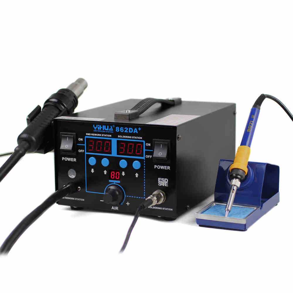 谊华YIHUA-862DA+大功率二合一热风枪焊台气泵型防静电热风拆焊台