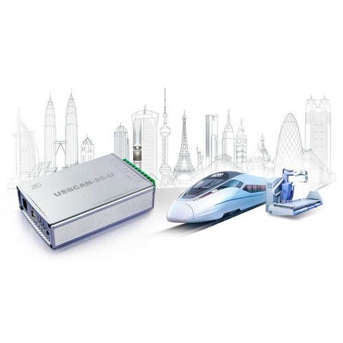 周立功ZLG USBCAN-2E-U CAN盒 USB转CAN 双通道接口卡 2E-U 现货