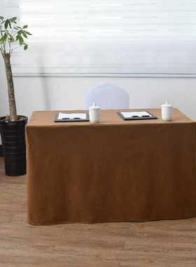 高档墨绿色台呢双层复合签到会议室桌布会议台裙会议台布桌套