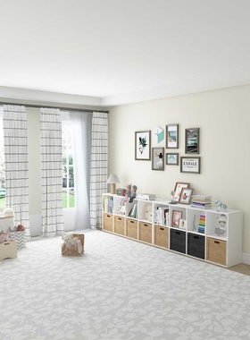 3EW1实木儿童书架客厅置物架落地家用书柜自由组合格子柜收纳柜