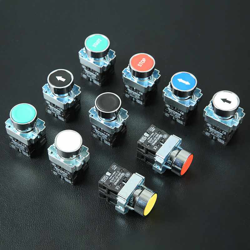 定制按钮开关金属按压式急停自锁复位旋钮蘑菇头标志电源启动停止
