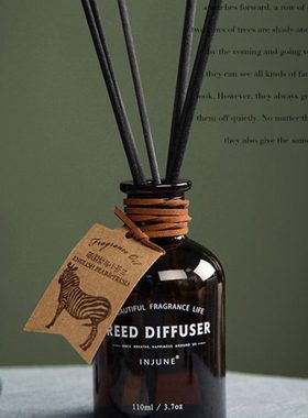 INJUNE斑小马无火香薰精油植物藤条香氛家用高档持久淡香除臭摆件