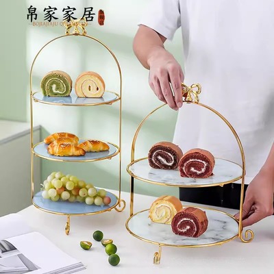 轻奢多层蛋糕架8寸/10寸下午茶点心架婚庆用品摆台架化妆品收纳架