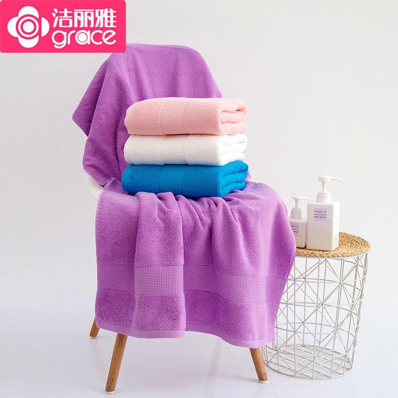 洁丽雅6724浴巾纯棉140*70cm家用蜂巢锻档浴巾柔软洗澡巾浴巾