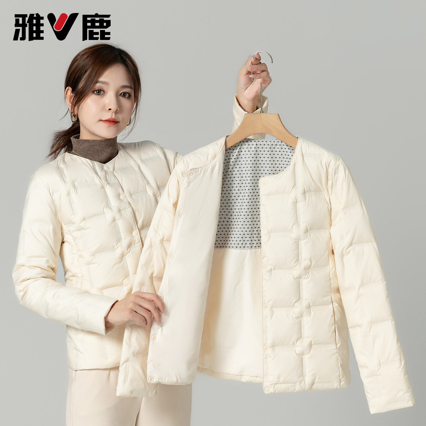 雅鹿羽绒内胆女内穿羽绒服