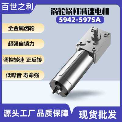 5942-597SA直流减速电机涡轮蜗杆24V微型电动机有刷调速马达