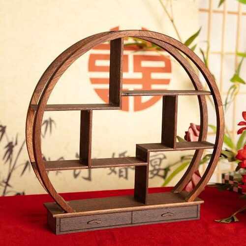 甄嬛传dimoo盲盒梅花圆形胡桃木博古架中式桌订婚台实木点心摆台