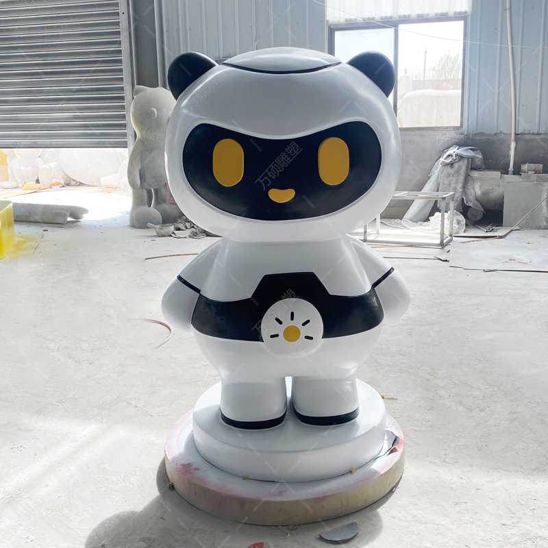 玻璃钢机器人雕塑定制卡通IP公仔人物彩绘商店户外景观美陈摆件