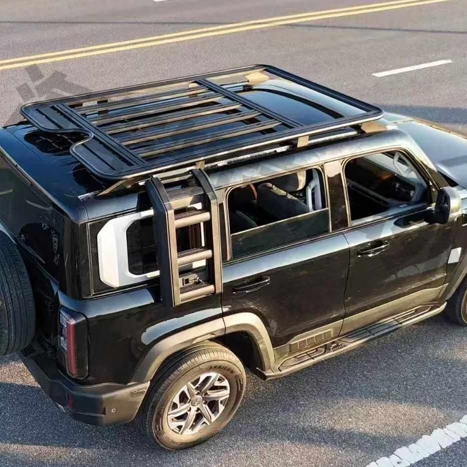 车顶行李架新款加厚平台折叠爬梯户外越野拓展装备