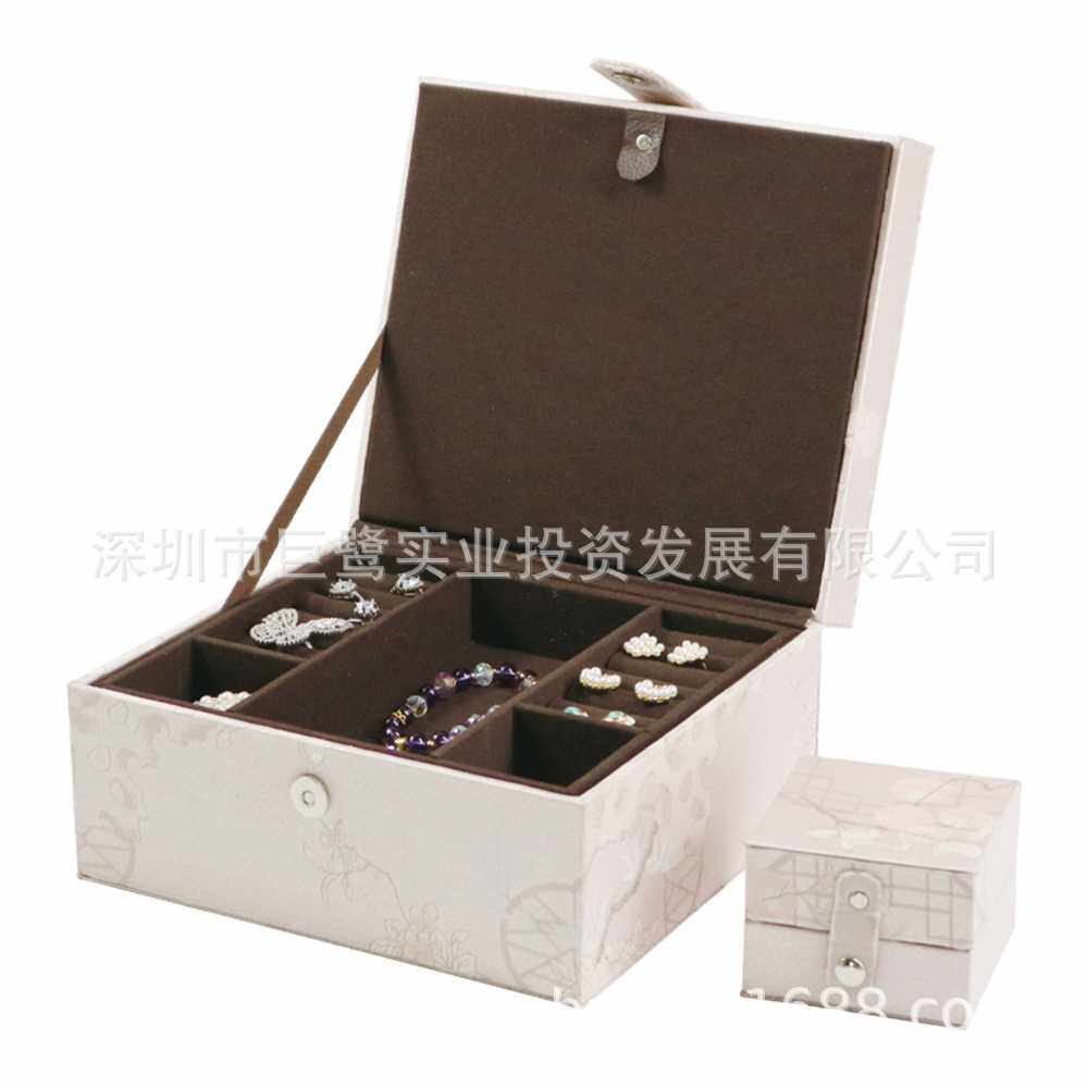 定制款新中式多功能首饰盒子母款丝绸中式珠宝箱
