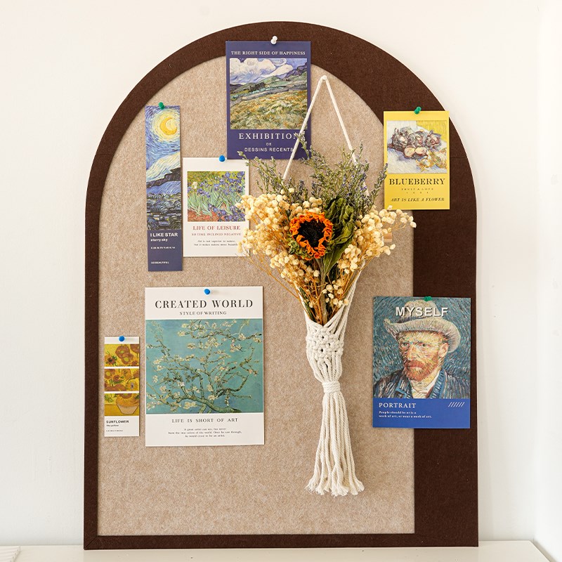 干花卡片b毛毡板套装照片墙留言软木板展示板卧室玄关背景墙面装