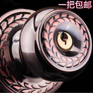 红古铜球形锁房门锁卧室圆形卫生间门锁室内外球锁V实木门球型锁