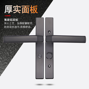 卫生间门锁金色黑色沙银窄面窄边孔距110mMm单舌洗手间铝合金门锁