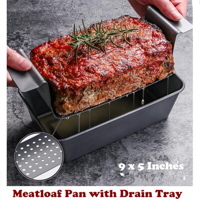 Meatloaf Pan with Drain Tray Baking Bread Loaf Pan